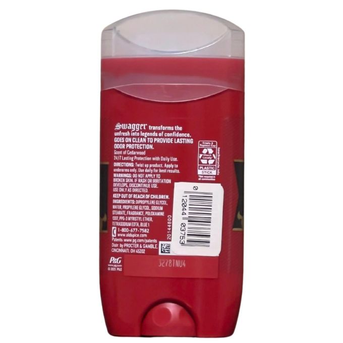 Old Spice Aluminum Free Deodorant for Men, 24/7 Odor Protection, 24/7 Freshness & Lasting Scent, Swagger with Cedarwood Scent, 3.0 oz (85g)