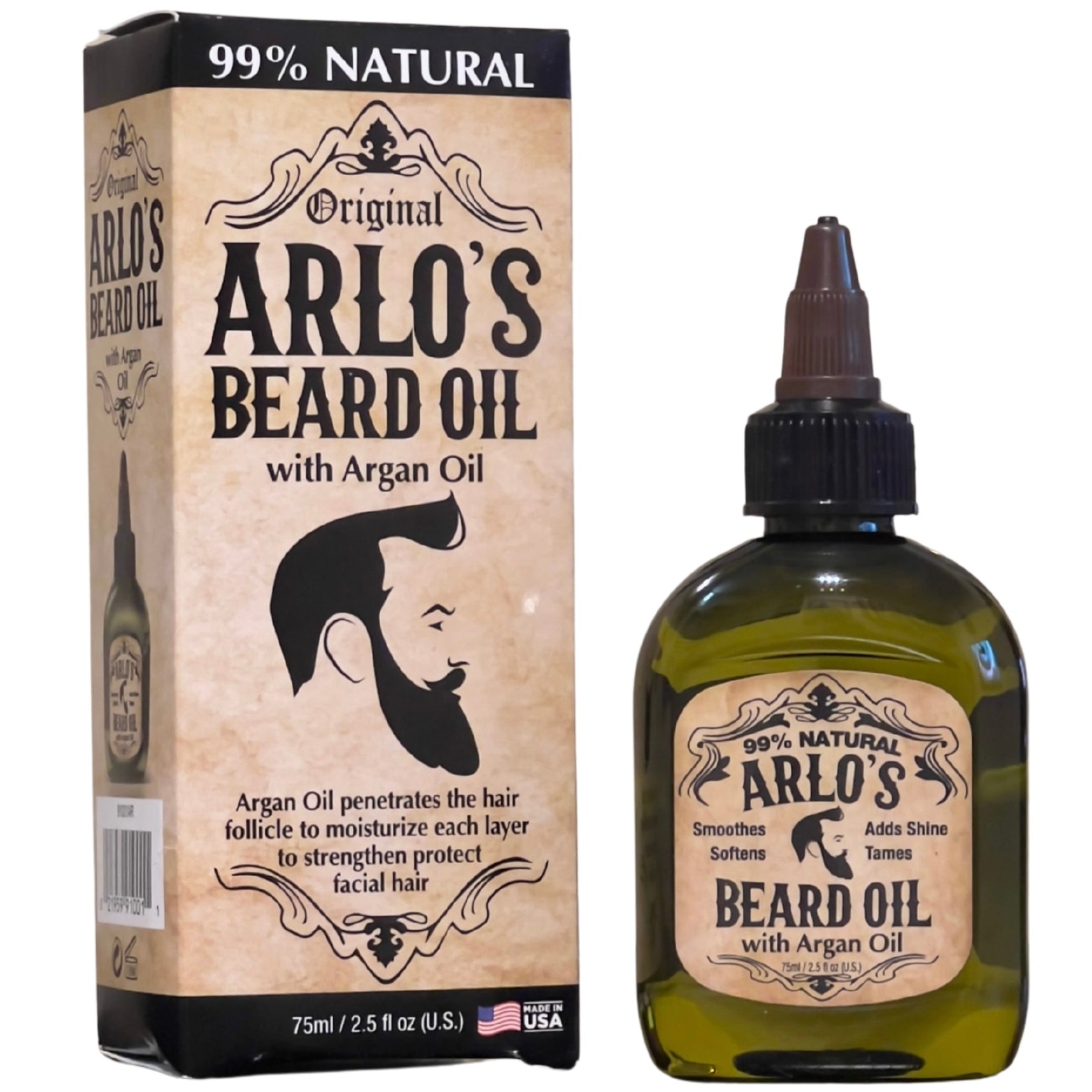 ARLO'S BEARD OIL WITH ARGAN OIL - 99% NATURAL 2.5 FL OZ / 75 ML