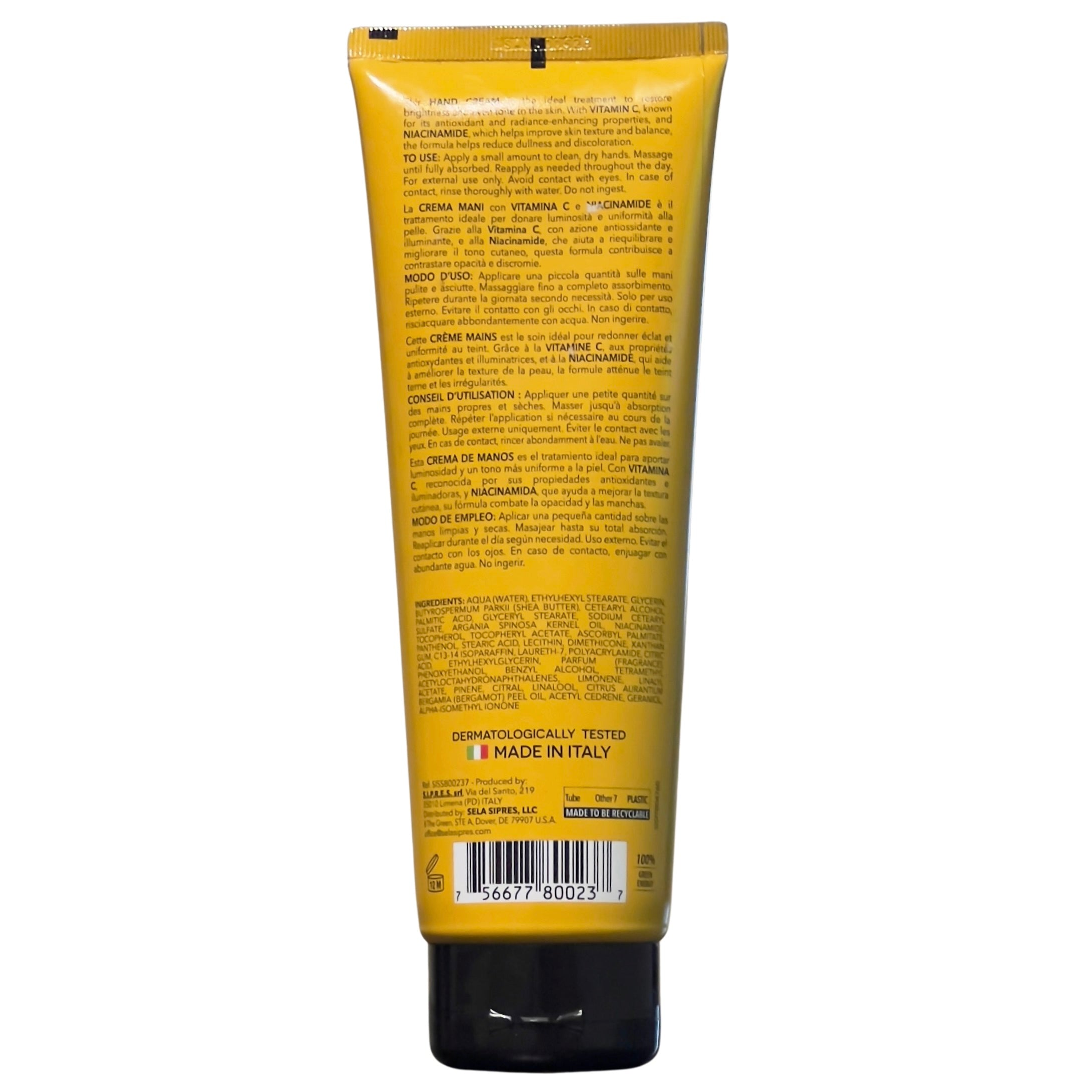 Delfanti Milano Vitamin C Niacinamide Hand Cream - Glow Brightening 8.4 fl oz | 250 mL