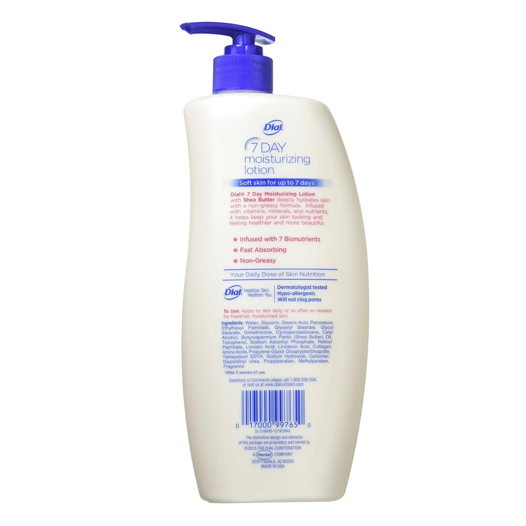 Dial 7-Day Moisturizing Lotion with Shea Butter For Extra Dry Skin - (21 Oz / 621 g)