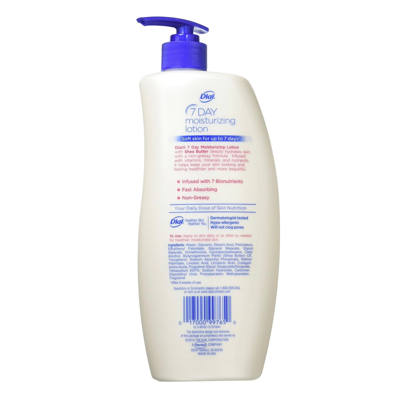 Dial 7-Day Moisturizing Lotion with Shea Butter For Extra Dry Skin - (21 Oz / 621 g)
