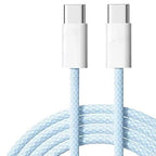 USB C to USB C Charger Cable | 2M, 60W(3A) Fast Charge Nylon Braided Type C to C Cable | Durable USB-C Charging Lead for iPhone 17, 16, 15 Pro, Pro Max MacBook Air, Pro 2020, iPad Pro Samsung Galaxy S25 S24 S23 (Blue)