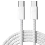 USB C to USB C Charger Cable | 2M, 60W(3A) Fast Charge Nylon Braided Type C to C Cable | Durable USB-C Charging Lead for iPhone 17, 16, 15 Pro, Pro Max MacBook Air, Pro 2020, iPad Pro Samsung Galaxy S25 S24 S23 (White)