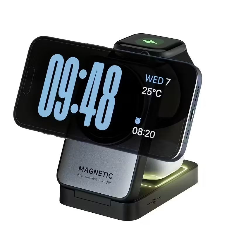 3-in-1 Foldable Magnetic Wireless Charger Stand