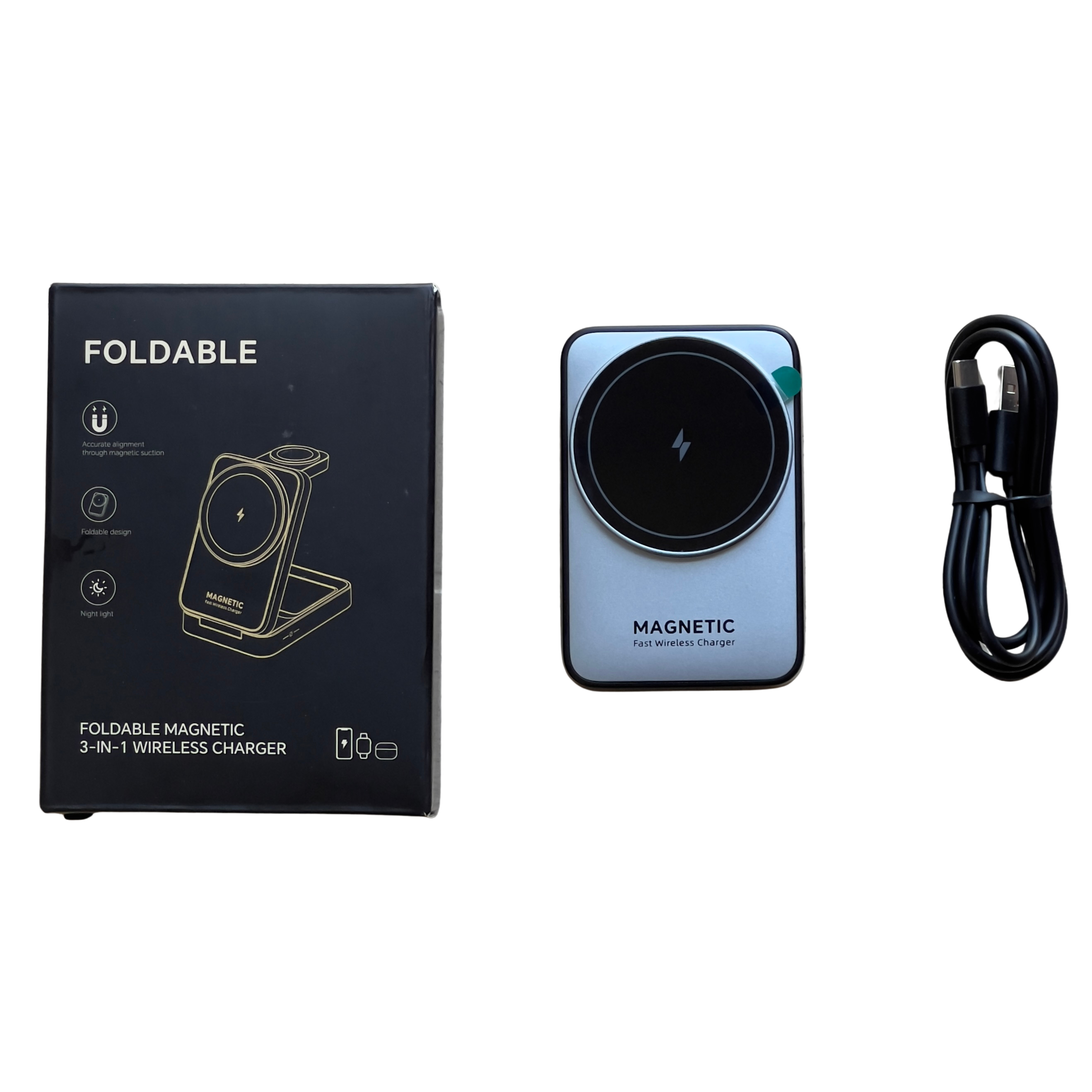 3-in-1 Foldable Magnetic Wireless Charger Stand